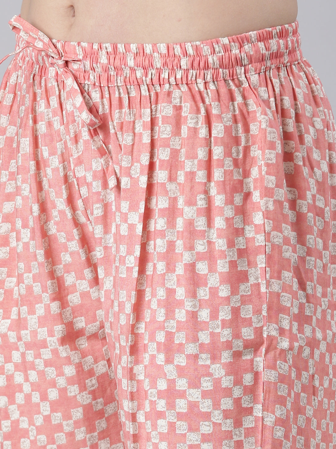 Neerus Pink Embroidered Kurta Set with Trouser and Dupatta - detail view 3