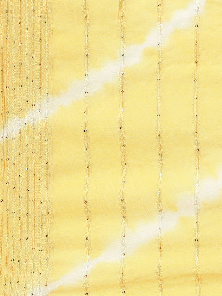 Neerus Women Yellow Yoke Design Calf Length Kurta And Trousers With Dupatta