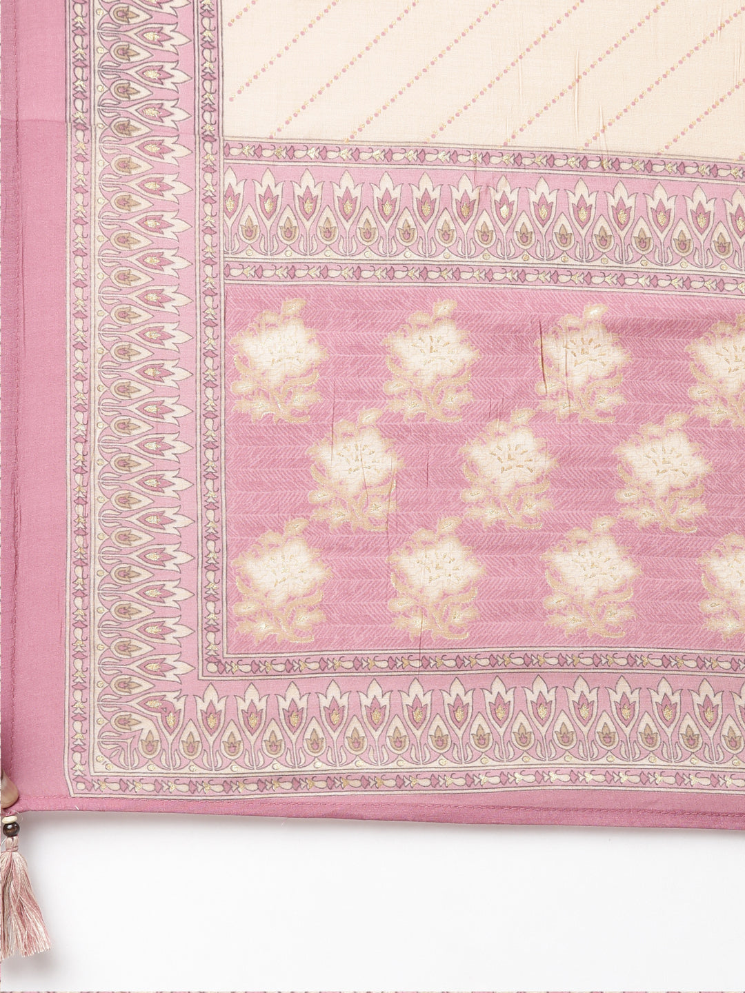 Neerus Pink solid straight kurta set with trouser and dupatta - detail view 4