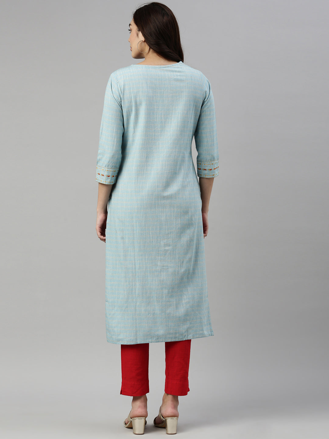 Neeru's L Ferozi Color Cotton Fabric Kurta