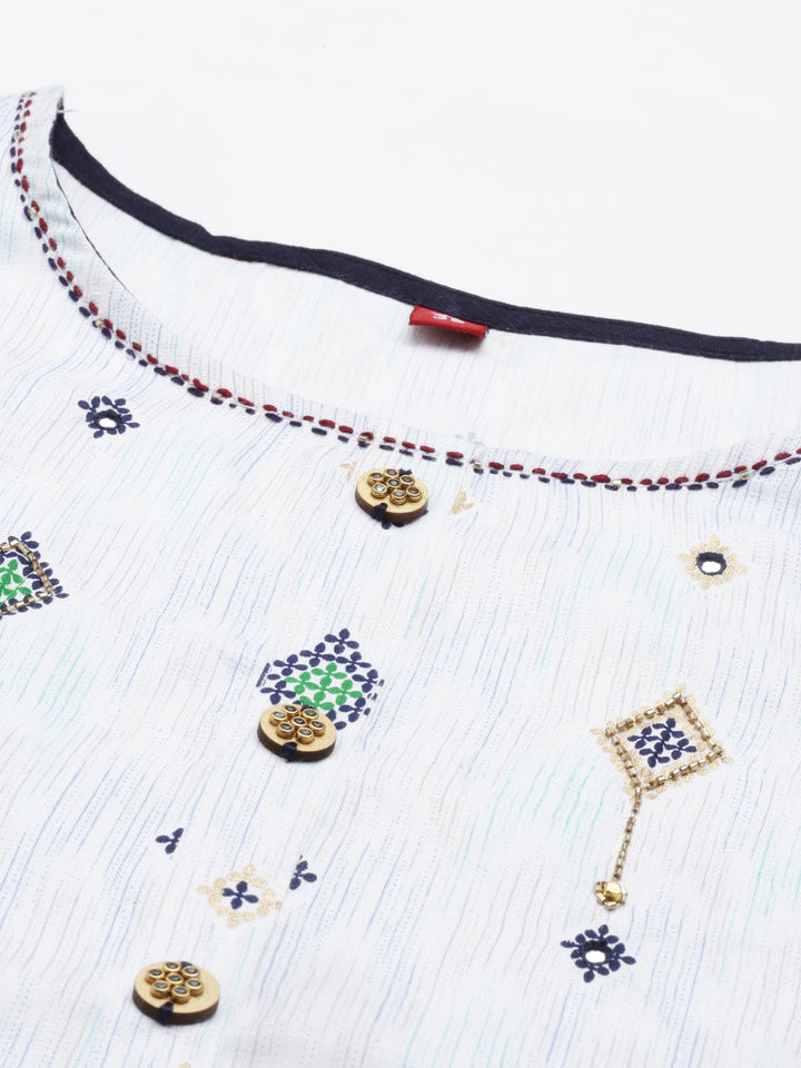 Neerus Blue Color Slub Rayon Fabric Kurta