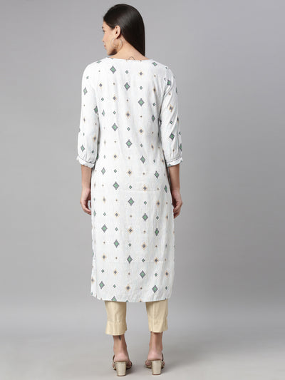Neeru'S BLUE Color SLUB RAYON Fabric Kurta