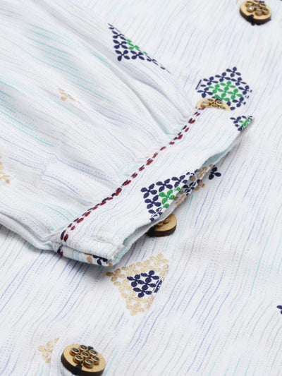 Neeru'S BLUE Color SLUB RAYON Fabric Kurta