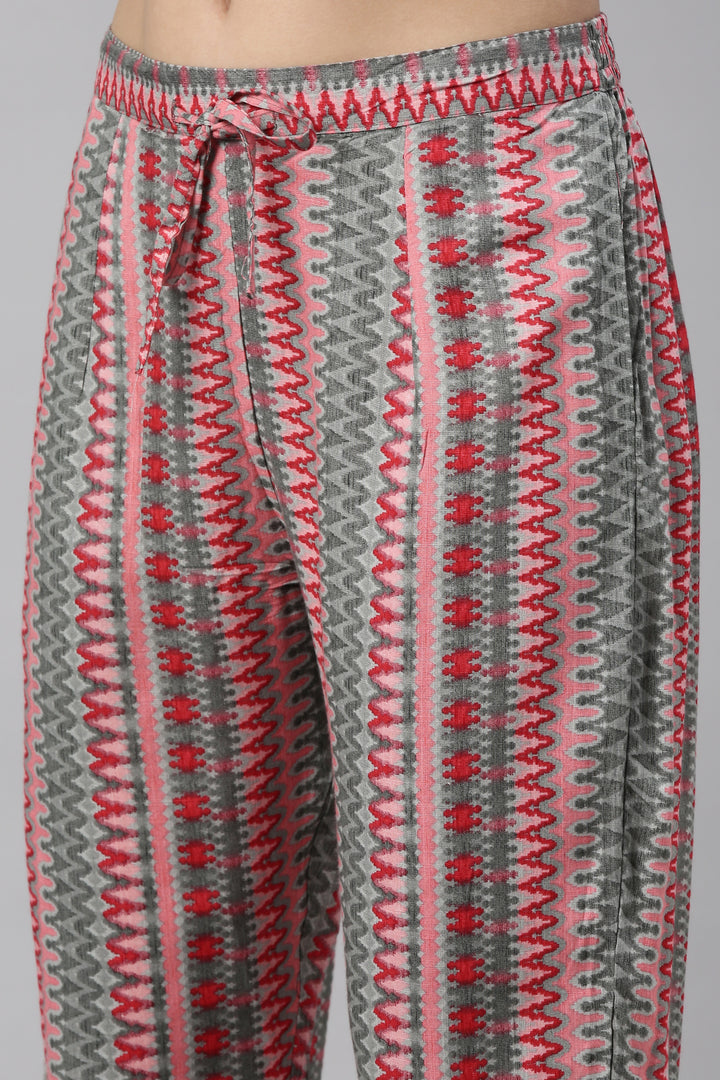 Neerus Pink Color Slub Rayon Fabric Kurta Set