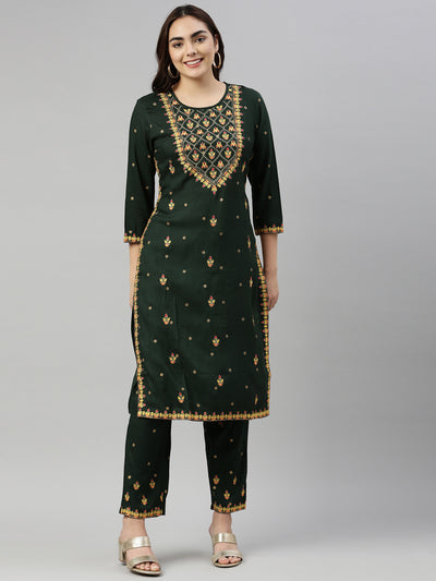 Neeru's B Green Color Rayon Fabric Kurta