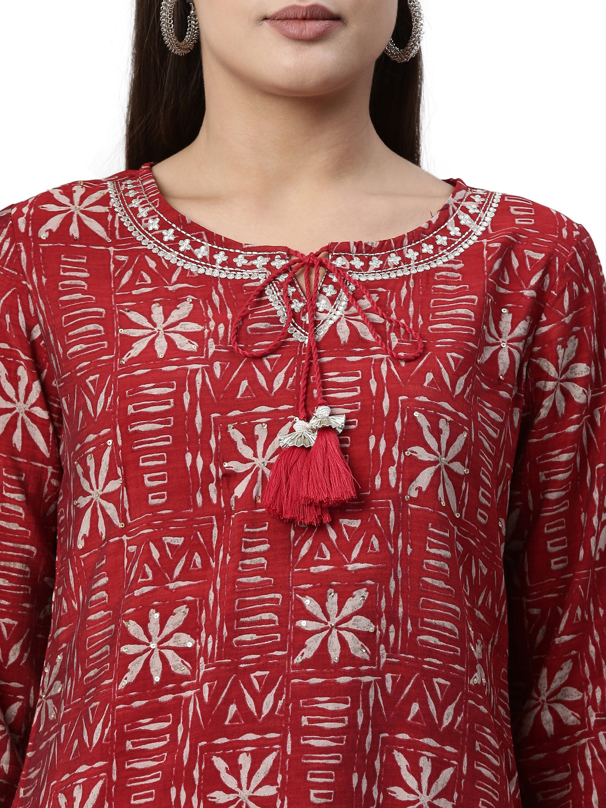 Neeru's Maroon Color Rayon Fabric Kurta