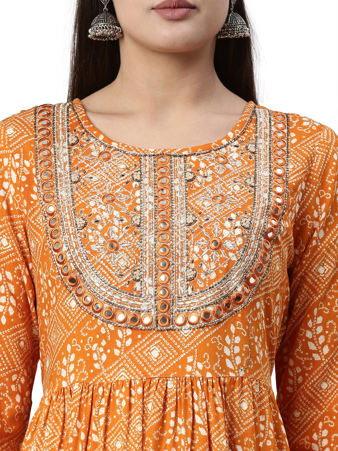 Neerus Mustard Color Rayon Fabric Kurta