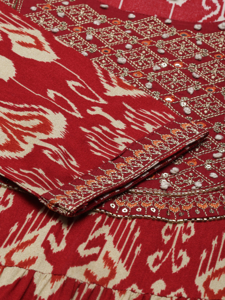 Neerus Maroon Color Rayon Fabric Kurta