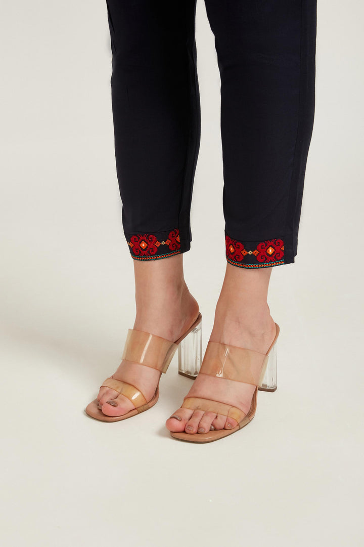 Neerus Navy Blue Color Slub Rayon Fabric Salwar Kameez