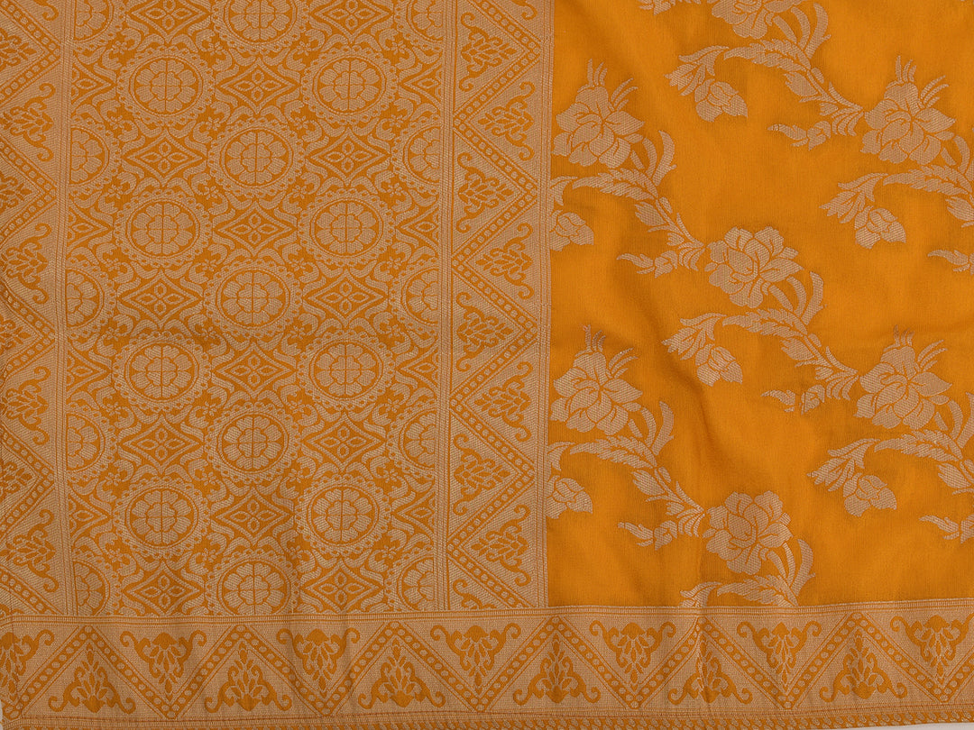 Neerus Green Banarasi woven lehenga set - detail view 1