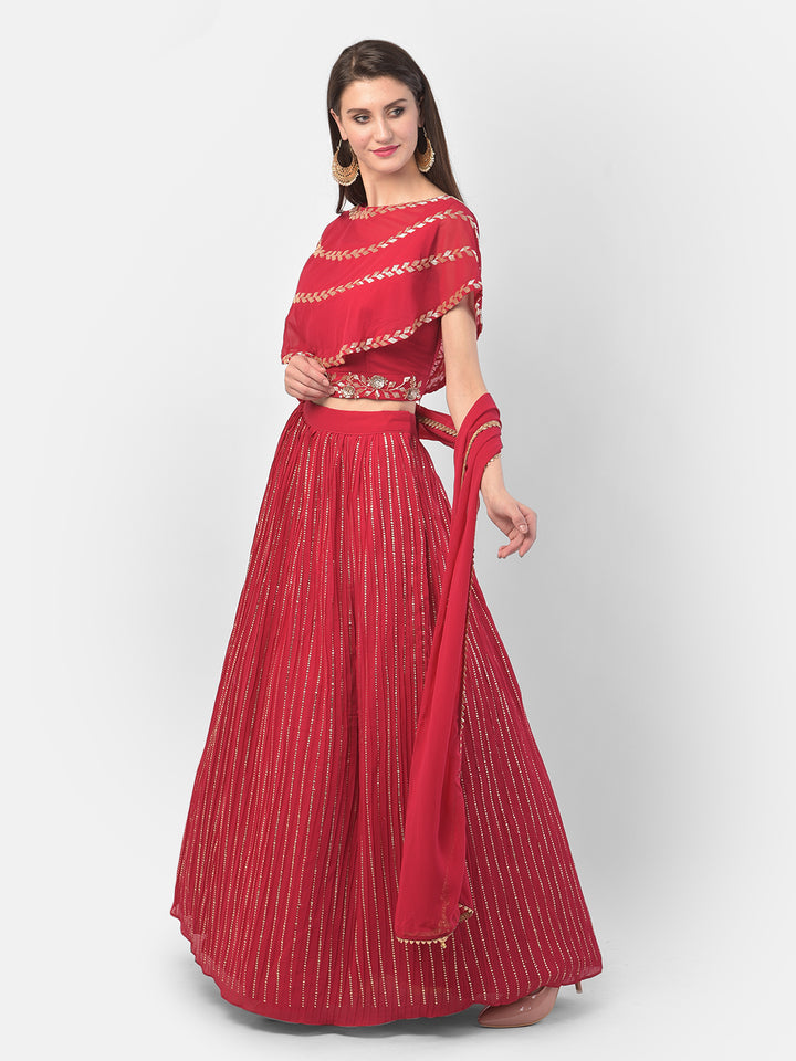 Neerus Rani Color Georgette Fabric Ghagra Set