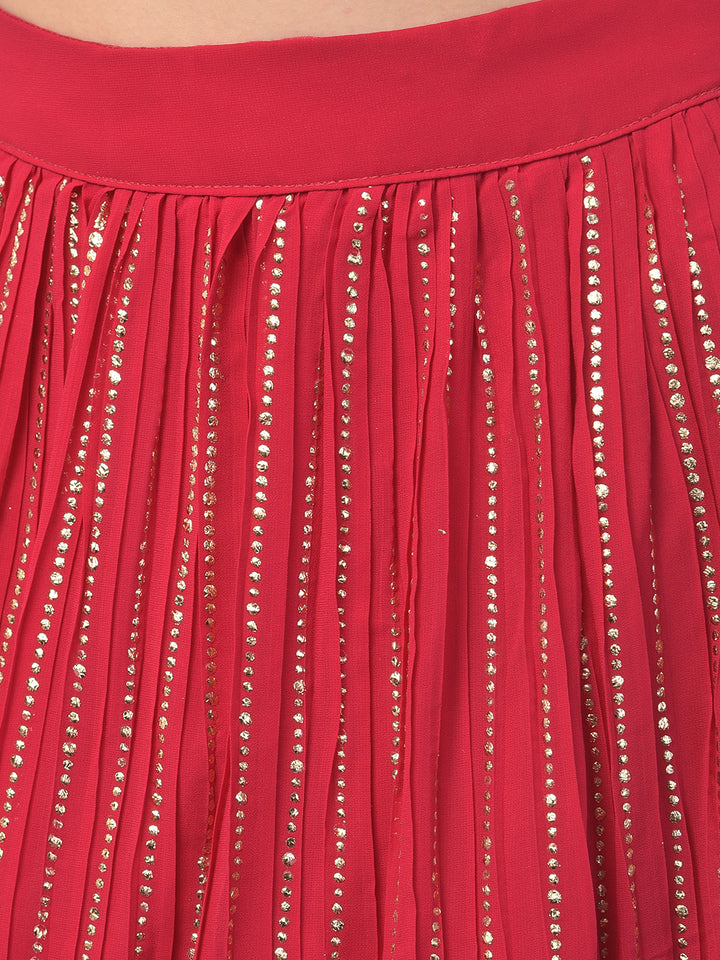 Neerus Rani Color Georgette Fabric Ghagra Set