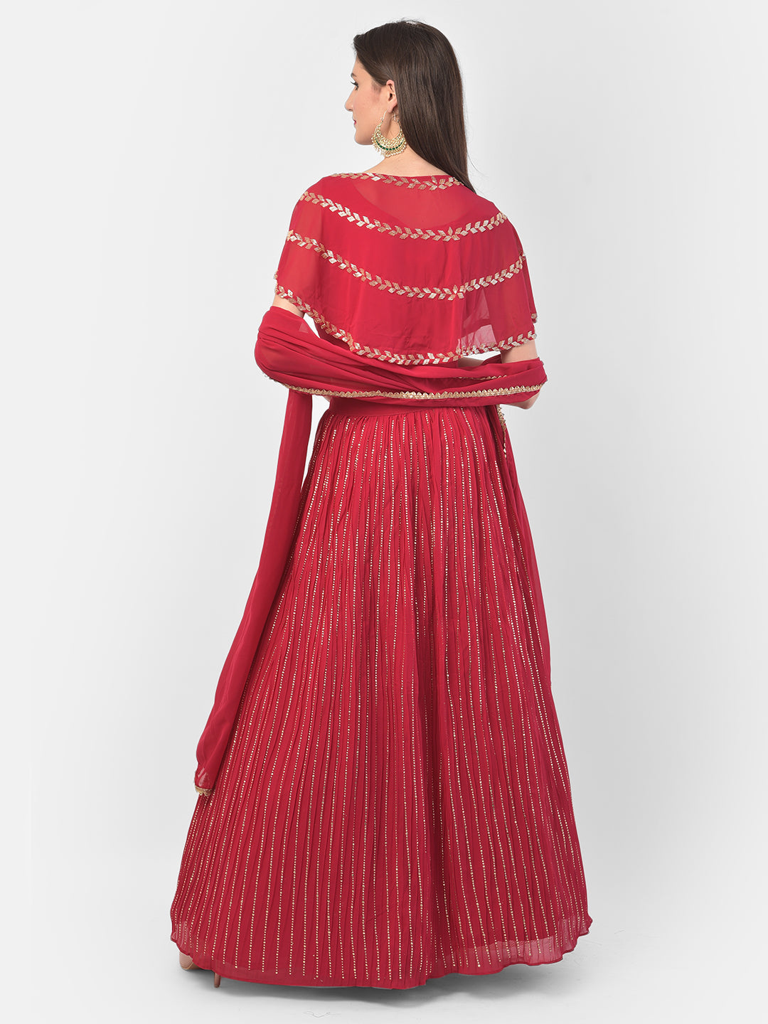 Neerus Rani Color Georgette Fabric Ghagra Set