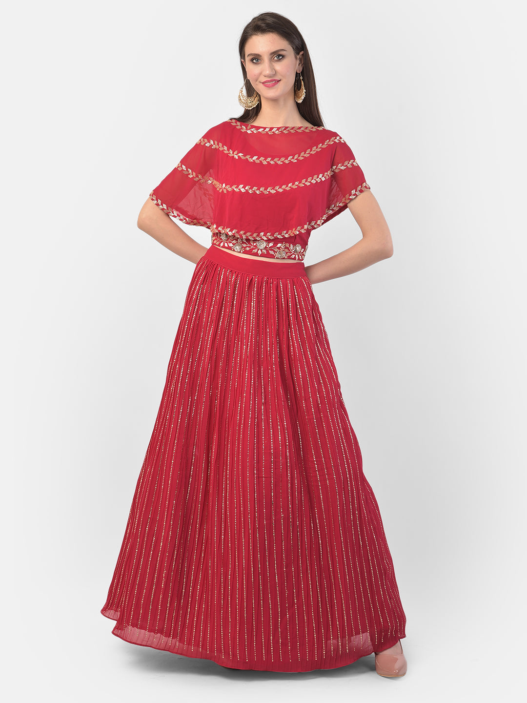 Neerus Rani Color Georgette Fabric Ghagra Set