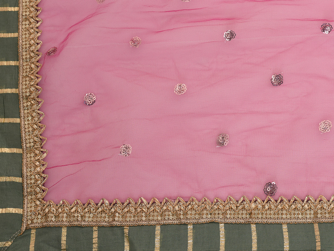 Neerus Green Color Georgette Fabric Gown