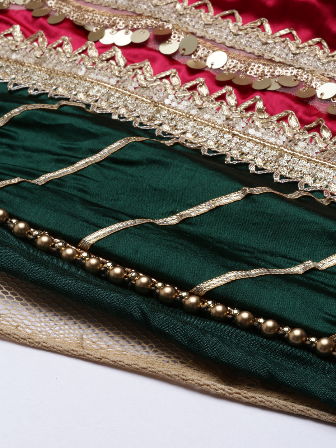 Neerus Green Georgette Gown - detail view 7