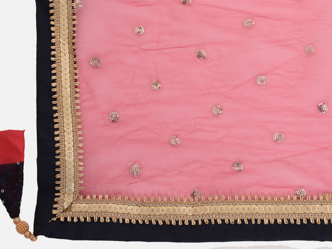 Neerus Navy Blue Color Georgette Fabric Gown