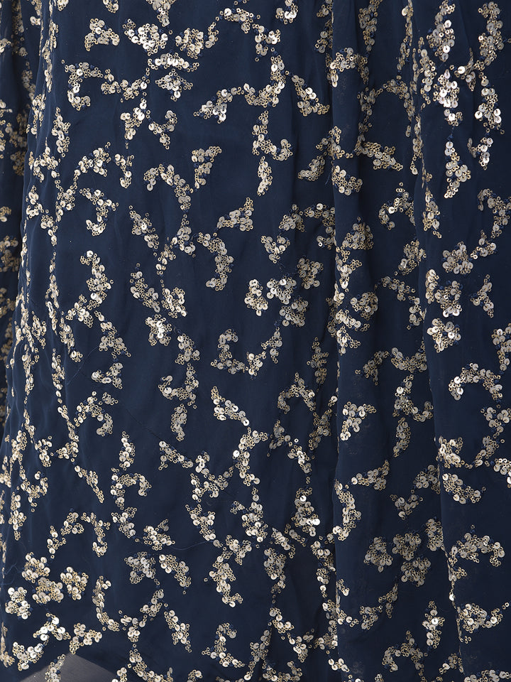 Neerus Navy Blue Color Georgette Fabric Ghagra Set