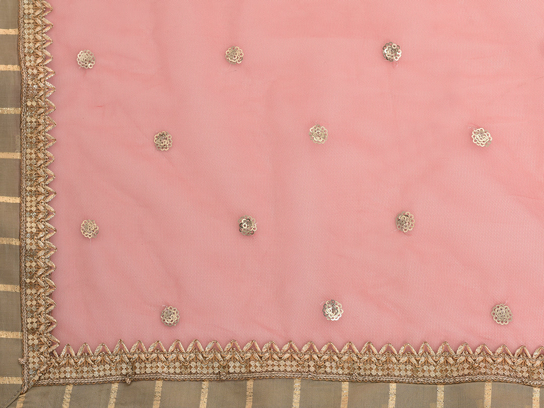 Neerus Orange georgette maxi gown - detail view 1