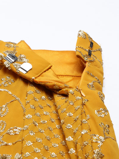 Neeru'S Yellow Color, Georgette Fabric Ghagra Set
