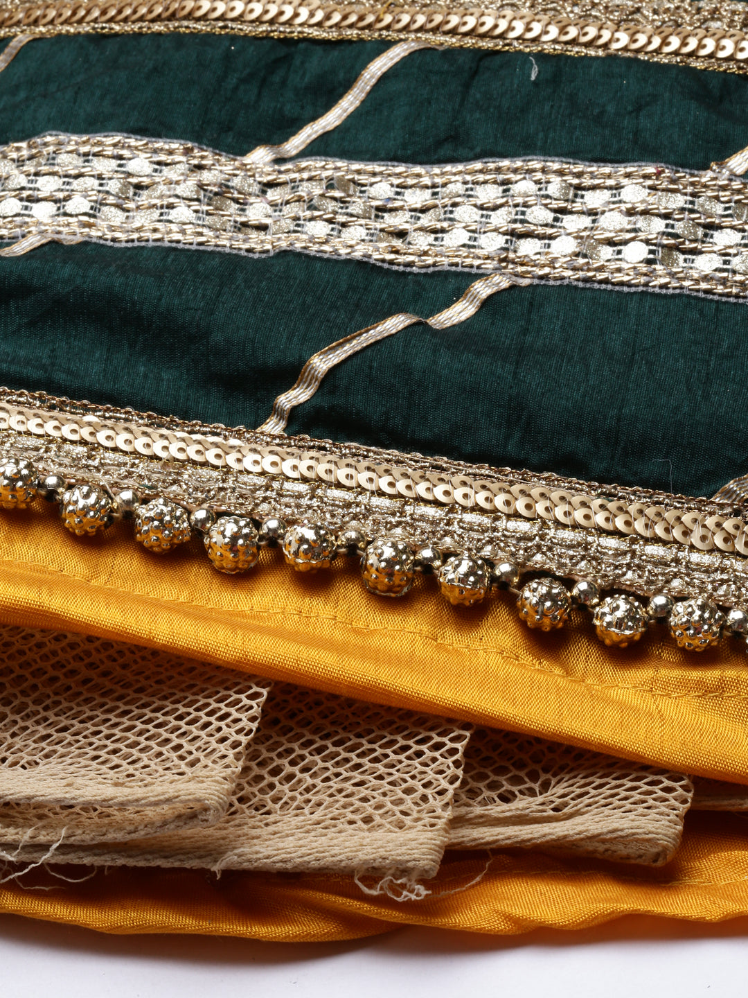 Neerus Yellow georgette embellished lehenga set - detail view 1