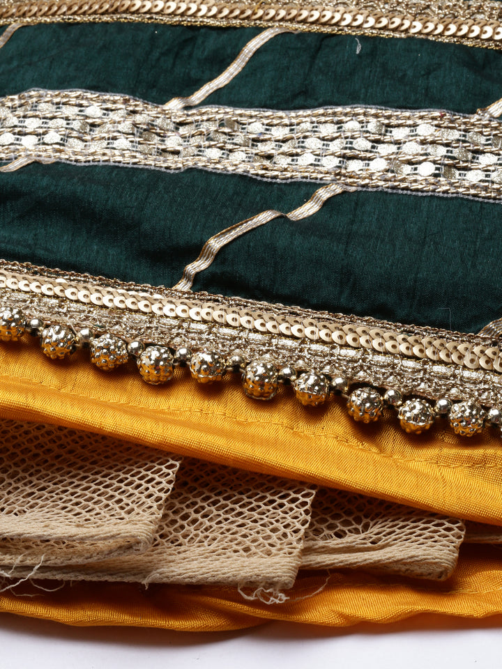 Neerus Yellow georgette embellished lehenga set - detail view 1