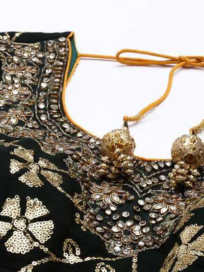 Neeru'S Yellow Color, Georgette Fabric Ghagra Set