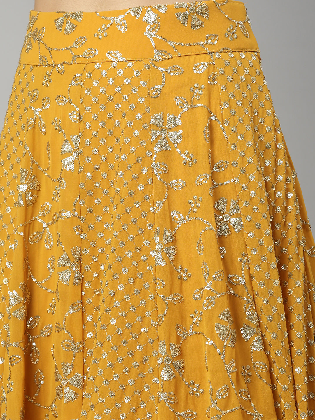 Neeru'S Yellow Color, Georgette Fabric Ghagra Set