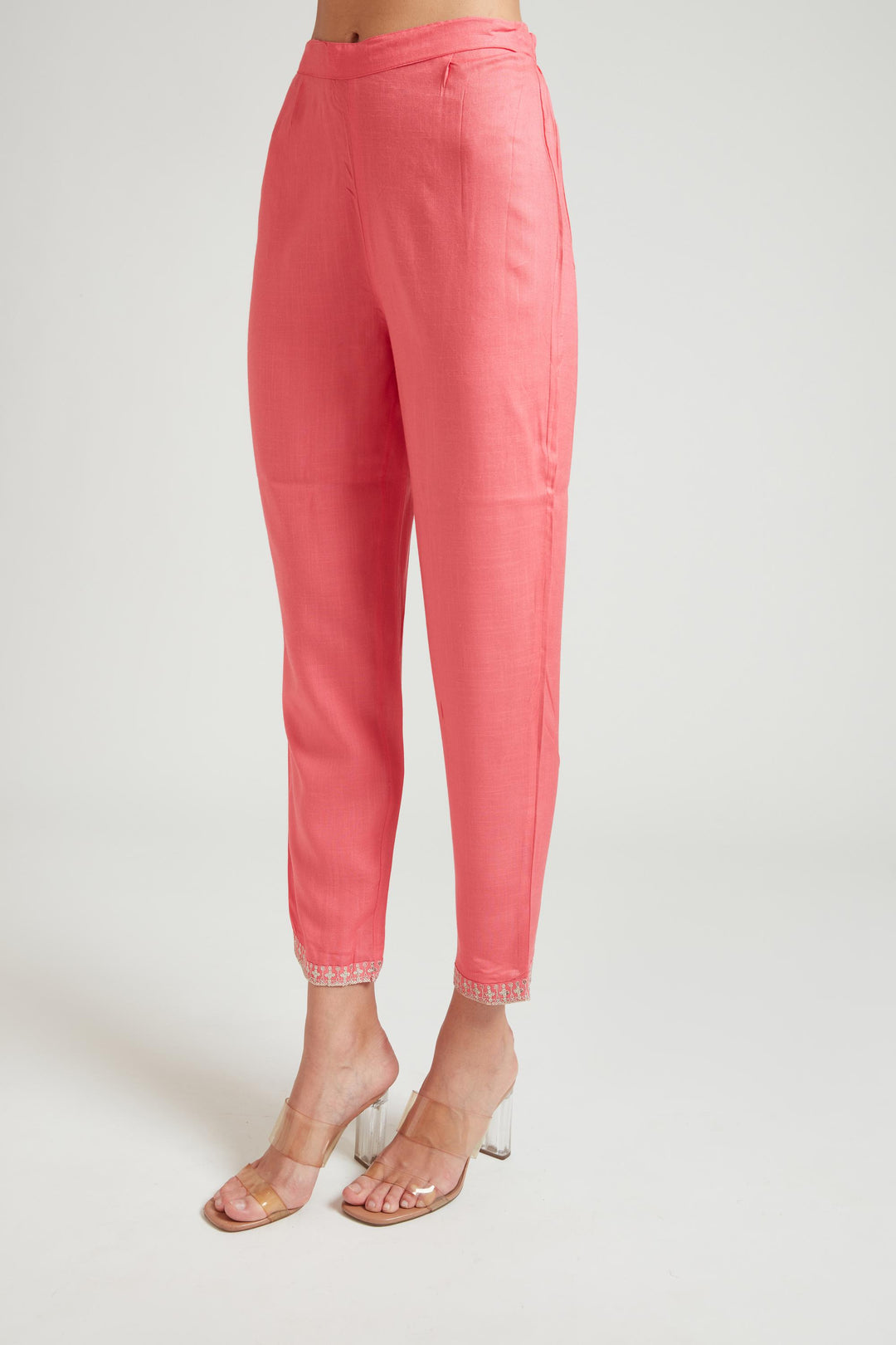 Neerus Pink cotton printed suit set - detail view 2