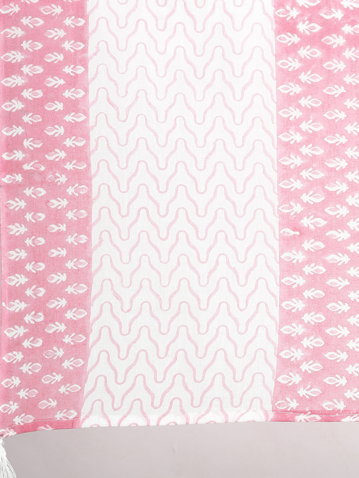 Neerus Pink rayon printed kurti - detail view 6