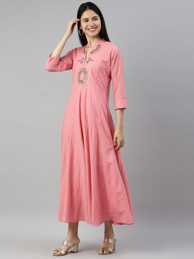 Neeru'S PINK Color LOREX Fabric Kurta