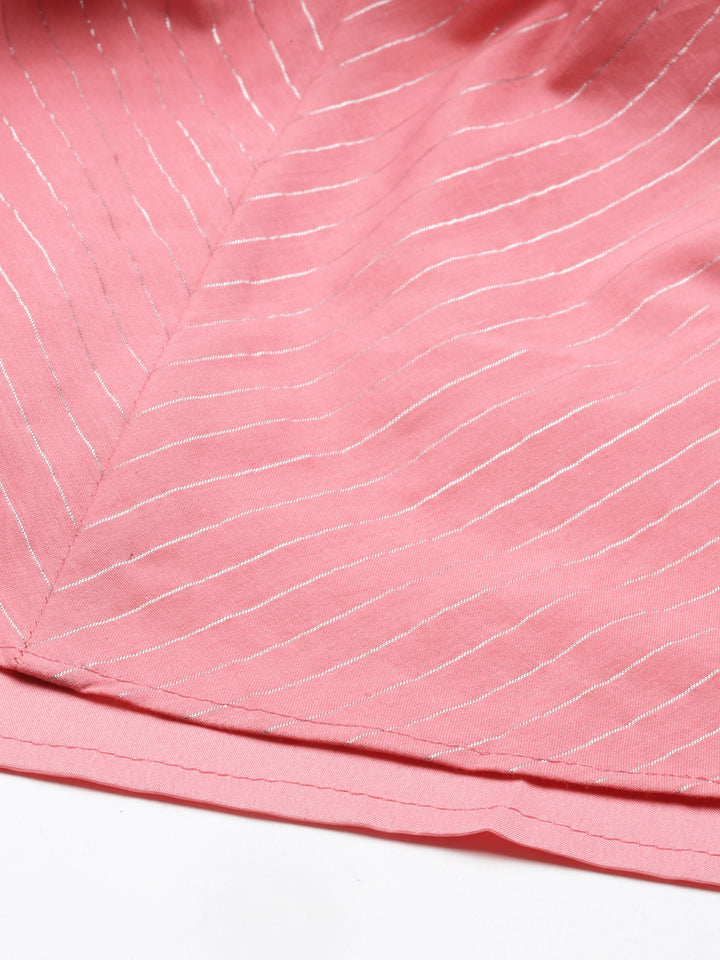 Neerus Pink Color Lorex Fabric Kurta