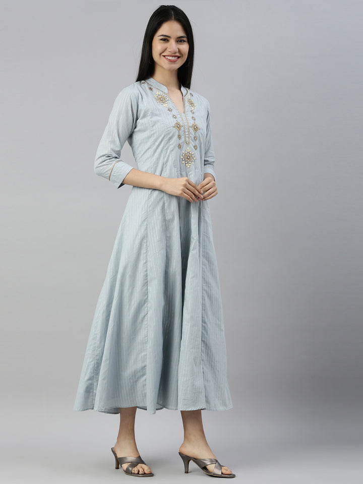 Neerus Grey woven lorex kurti - detail view 1