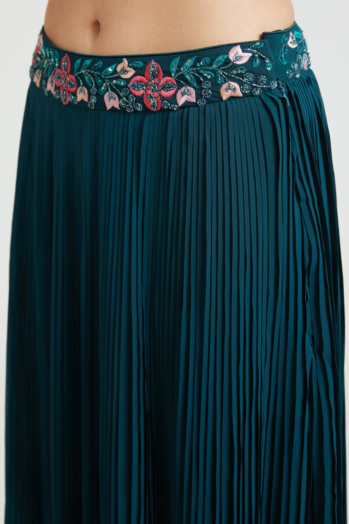 Neeru's Peacock Color Georgette Fabric Clothing Set