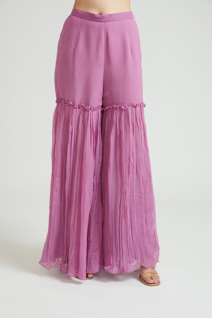 Neerus Lavender Color Georgette Fabric Anarkali Suit Set