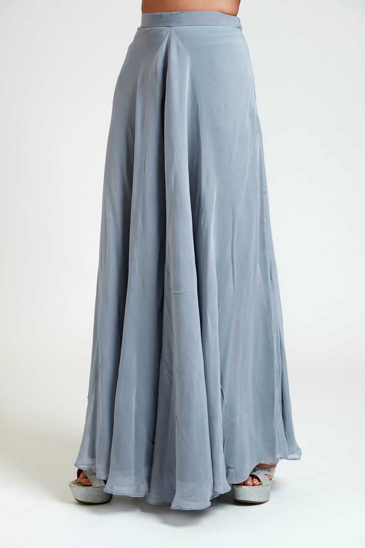 Neerus Grey georgette embroidered kurta set - detail view 2