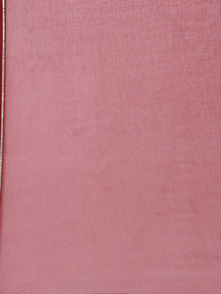 Neerus Maroon printed kurta set with trouser and dupatta - detail view 3