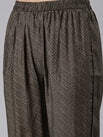 Neerus Green printed kurta set with trousers and dupatta - detail view 2