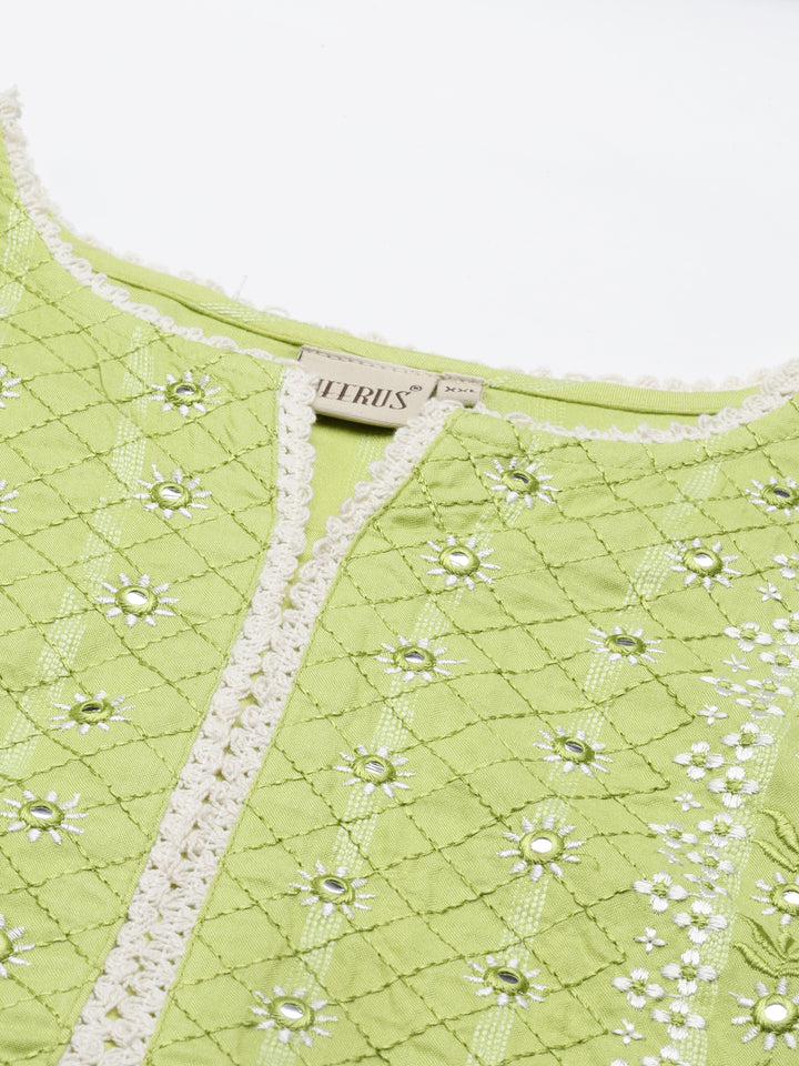 Neerus M Green Color Rayon Fabric Kurta