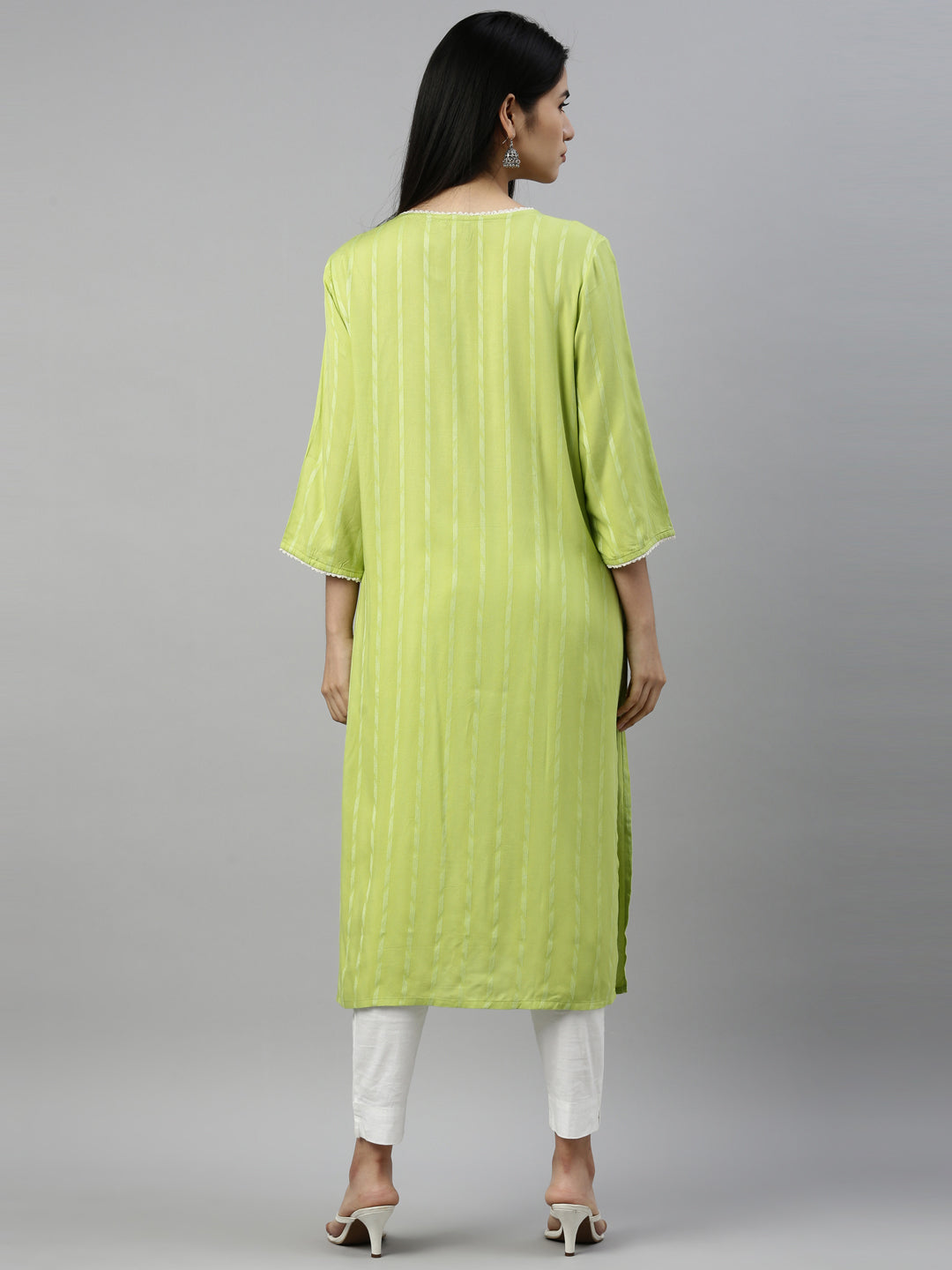 Neerus M Green Color Rayon Fabric Kurta