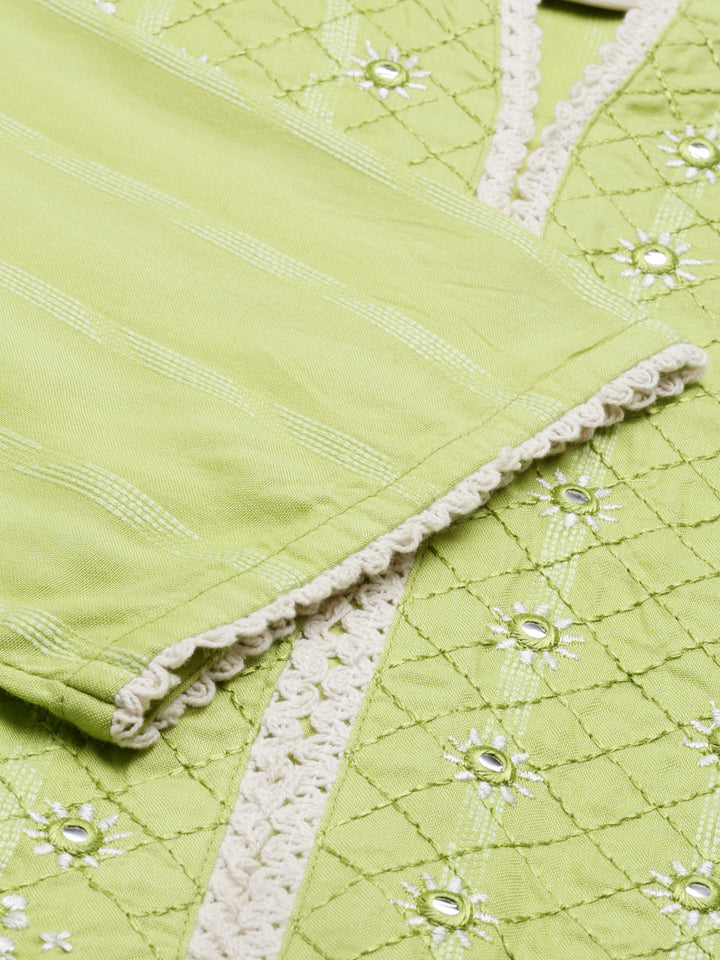 Neerus M Green Color Rayon Fabric Kurta