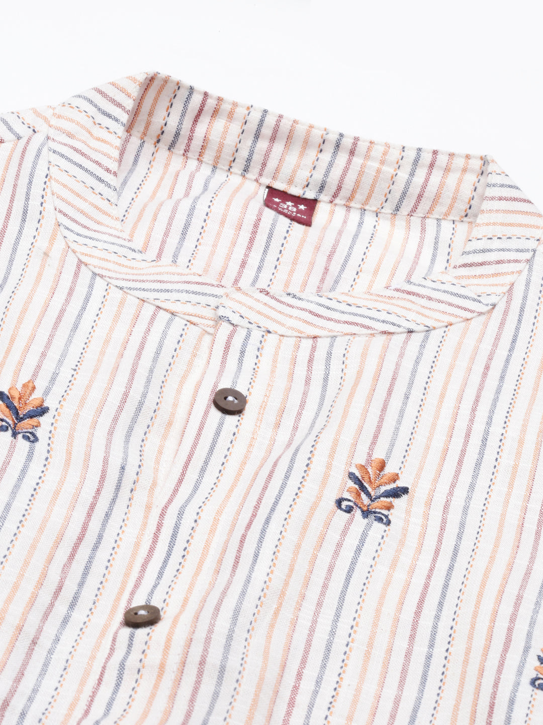 Neerus Cream Color Rayon Fabric Kurta