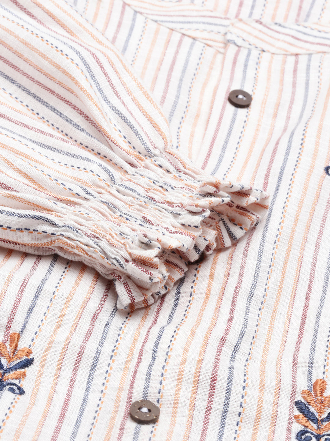 Neerus Cream Color Rayon Fabric Kurta