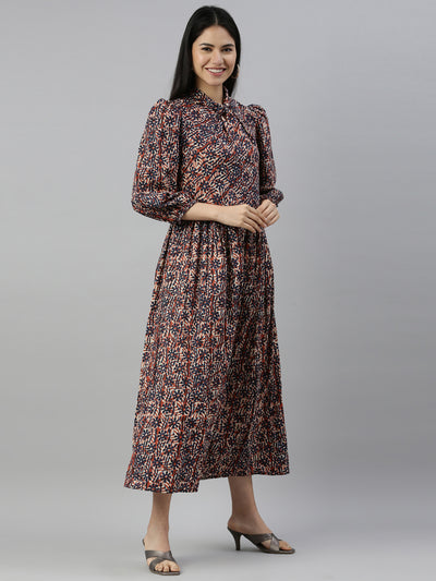Neeru's Printed Color Cotton Fabric Maxi Dress