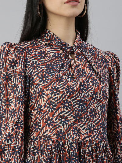 Neeru's Printed Color Cotton Fabric Maxi Dress