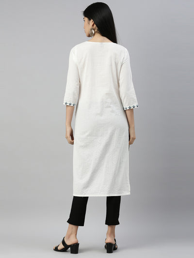 Neeru'S WHITE Color COTTON Fabric kurta