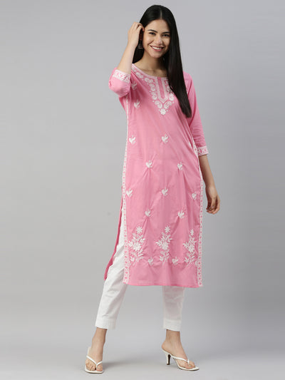 Neeru'S PINK Color COTTON Fabric kurta
