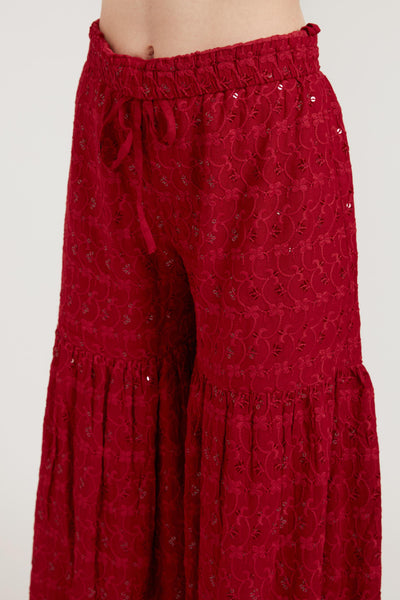 Neeru's Maroon Color Georgette Fabric Suit Set