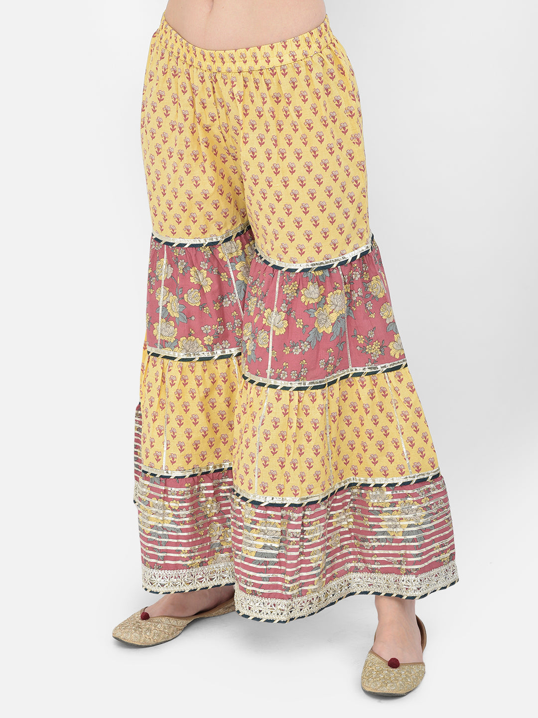 Neeru's'S Onion Color Cotton Fabric Suit-Plazzo