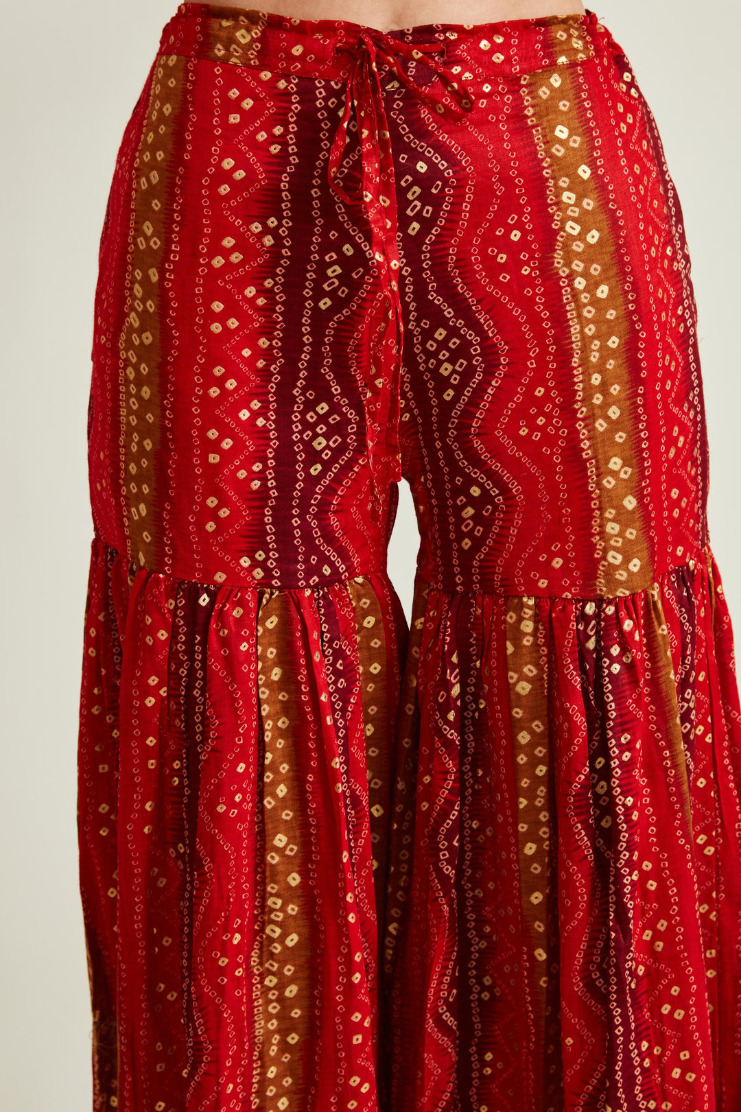 Neerus Red Colour Cotton Fabric Suit